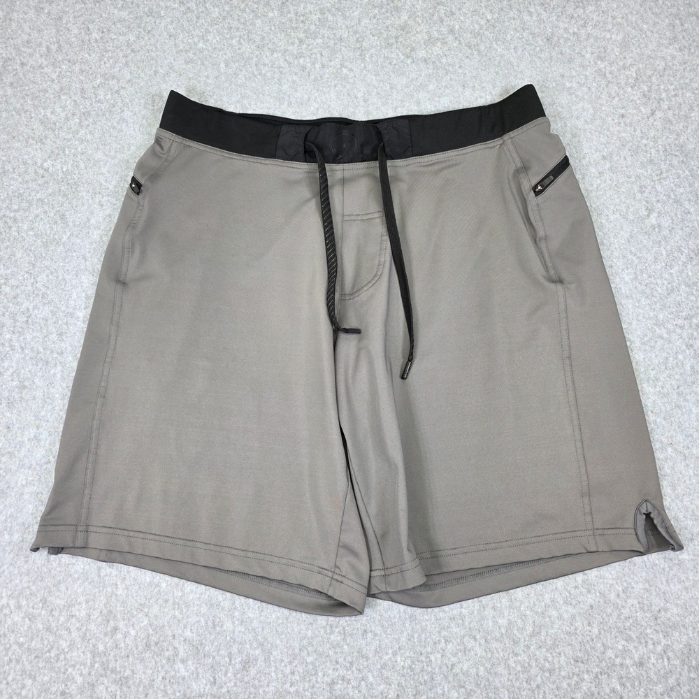 Hylete Vertex II Training Shorts Men's Large Gray Above Knee Drawstring‎ Pockets